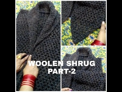 Woolen shrug for ladies or girls in hindi | part2 | handmade woolen sweater designs