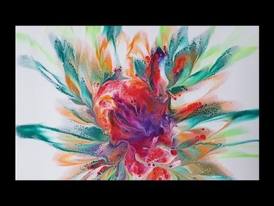 (72) Acrylic Pouring _ The flower dip technique_ Designer Gemma77