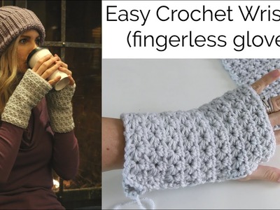 Beginner Crochet Wristers (Fingerless Gloves) - Easy!