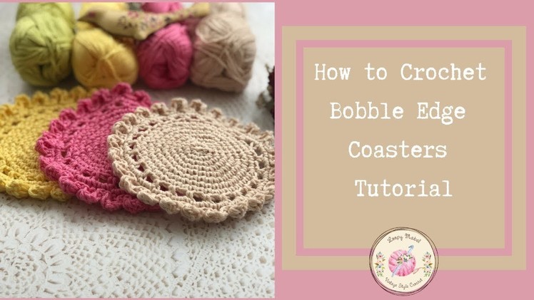 CROCHET:How To Crochet Coaster Easy Pattern Tutorial by Loopy Mabel