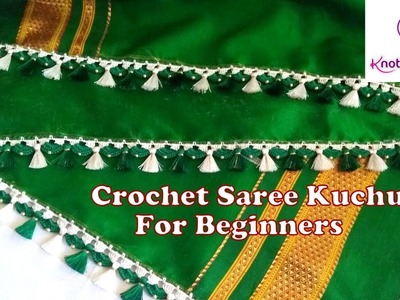 Crochet Saree Kuchu For Beginners | Kannada Tutorial-Double Color Baby Kuchu-www.knottythreadz.com
