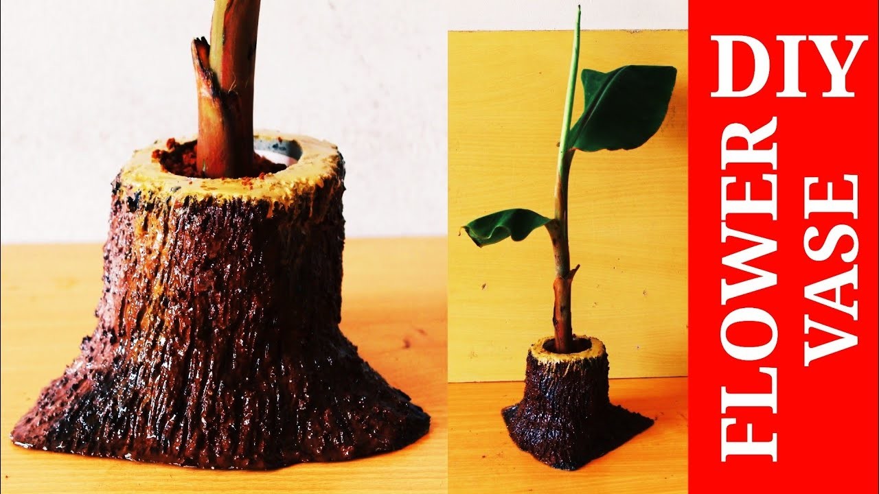 DIY | Cement craft ideas | how to make tree shape flower pot with Cement and plastic bottle.