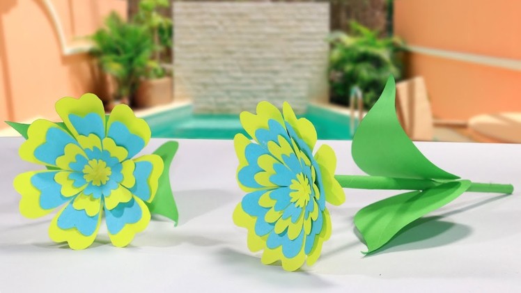 DIY Colorful Paper Flower - Easy Paper Flower Making Tutorial - Paper Flower Craft Ideas 2019