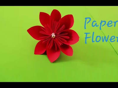 DIY how to make Paper Flowers.Paper Craft Ideas.Origami.School Craft.School Supplies.kusudama flower