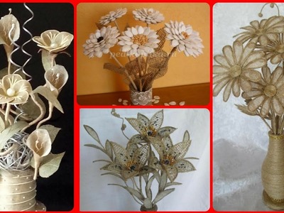 Diy Jute Flower Craft Ideas || Hndmade Jute Flowers || New Jute Craft