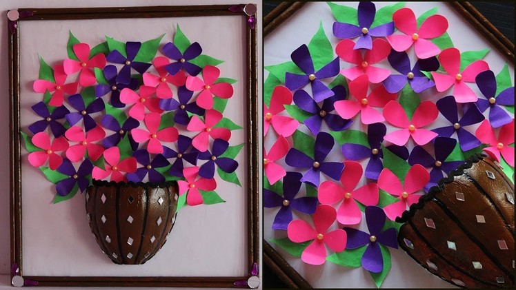 DIY-paper Flower wall Hanging craft idea | DIY | Room Decor ideas | DIY | Best out of waste