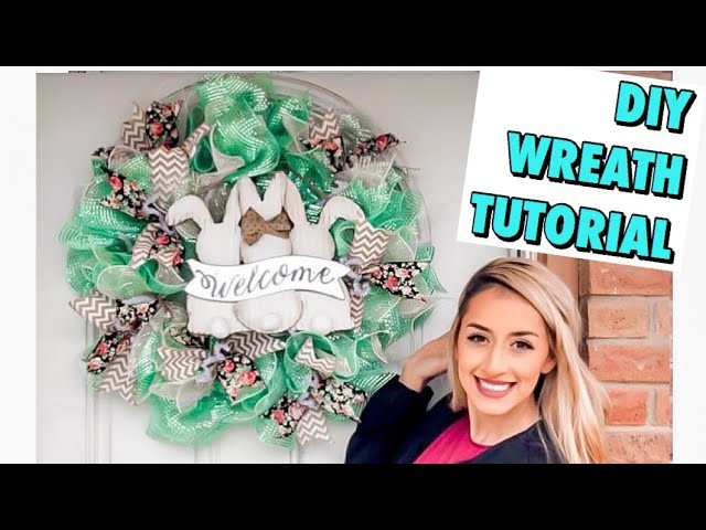 DIY SPRING WREATH TUTORIAL | HOW TO MAKE A DECO MESH WREATH |