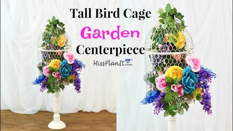 DIY Tall Birdcage Garden Wedding  Centerpiece | Tall Elegant Centerpieces | DIY Tutorial