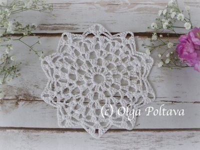 Doily Coaster, Small Doily 5 Inches, Very Easy Crochet Pattern Video Tutorial
