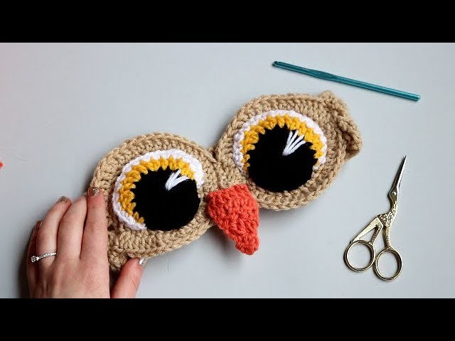 Easy Crocheted Owl Sleeping Mask Tutorial for Beginners