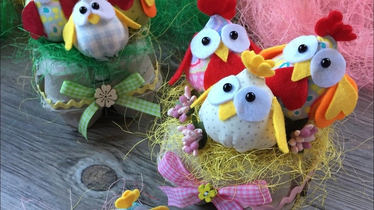 Easy DIY tutorial facilissimo !!! How to make simple and Easy fabric chickens