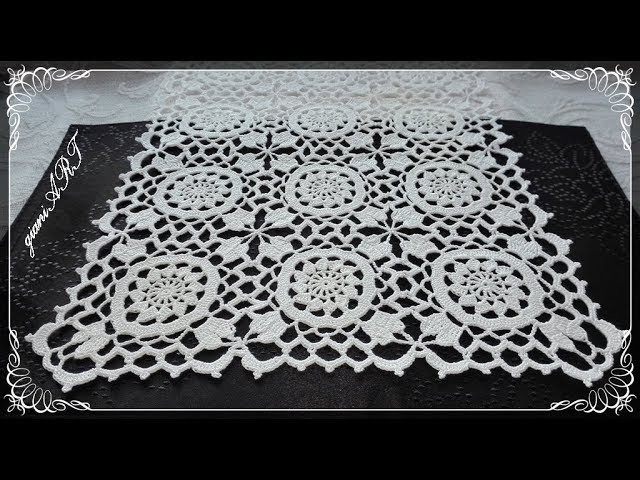 How to Crochet EDGE.Border to Lace Motif for Tablecloth or Pillowcase 3*
