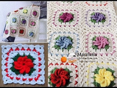 How to crochet spiral flowers blanket  afghan free tutorial by marifu6a