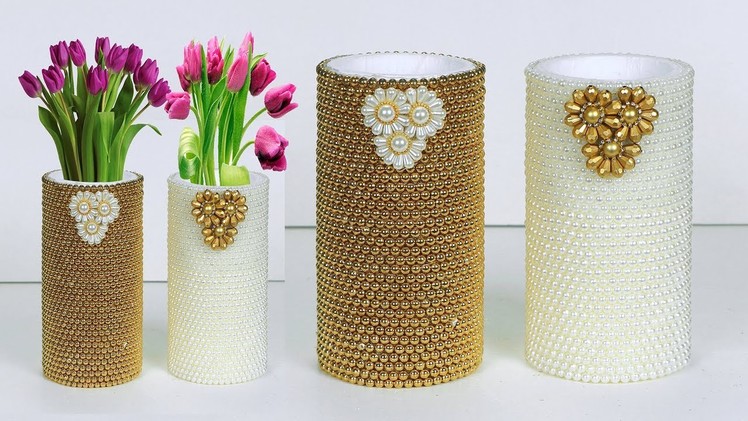 How to Make A Flower Vase At Home || Paper roll Flower Vase || Home decor ideas
