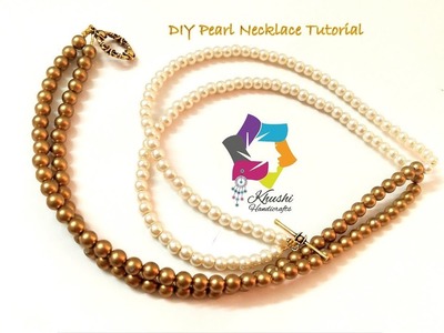 How to make an Easy Simple Pearl Necklace | DIY | Hand made jewelry