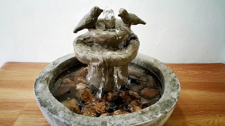 How to make beautiful cemented waterfall fountain
