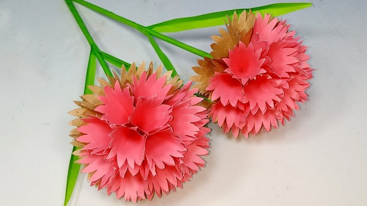 How to Make Beautiful Paper Round Flower with Stick!! DIY Paper Craft | Abigail Paper Crafts