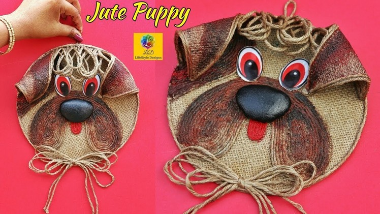 How To Make Dog Puppy With jute Rope | Jute Puppy Wall Hanging ShowPiece | Home Decor Jute Crafts