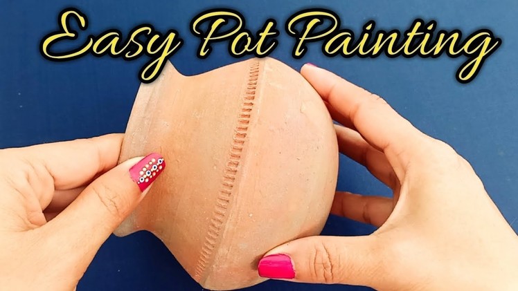 How to paint and decorate a pot.DIY pot painting tutorial at home -Shamina's DIY