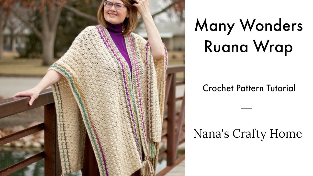 Many Wonders Ruana Wrap Crochet Pattern Tutorial 6032