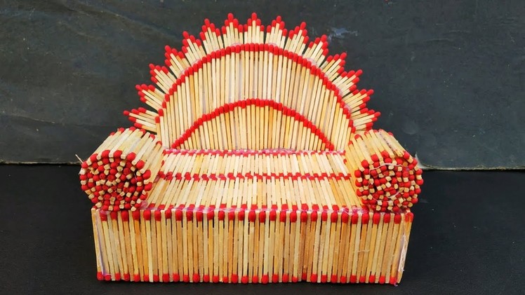 Matchstick art and craft ideas. how to make Matchstick sofa. mini matchstick furniture