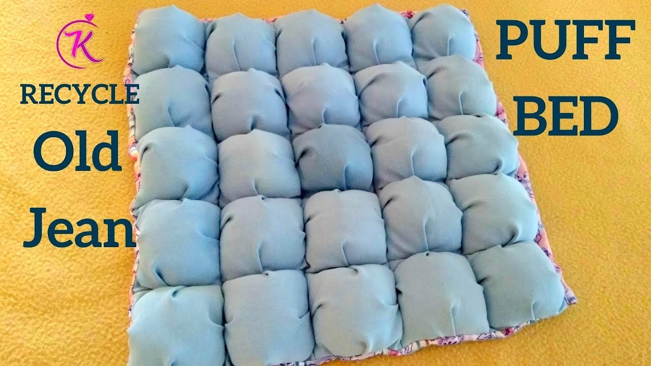 Recycle your Old Jeans into a Bubble Bed or Puff Bed for Babies or Puppies | Sewing | Knotty Threadz