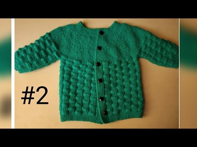 Single colour knitting design # 15 (Baby cardigan knitting design) -part-2