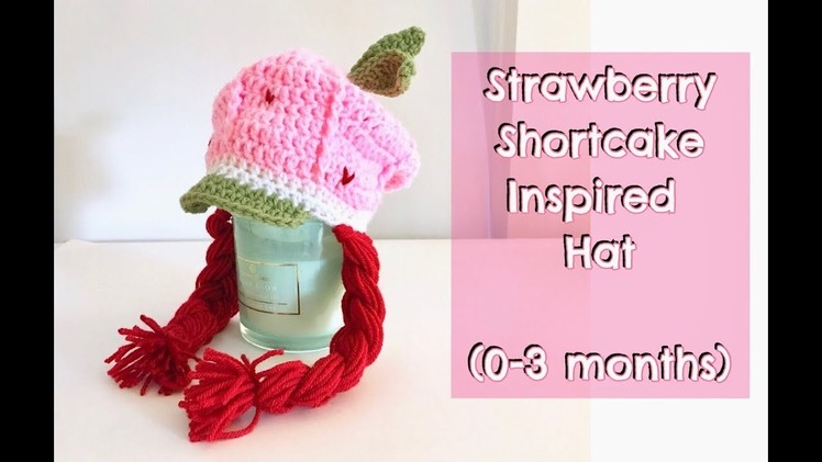 Strawberry Shortcake Cartoon inspired hat (0-3 months)