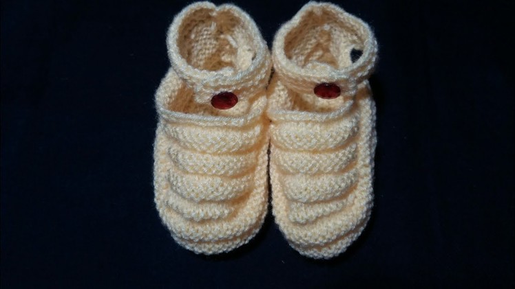 Baby booties knitting design