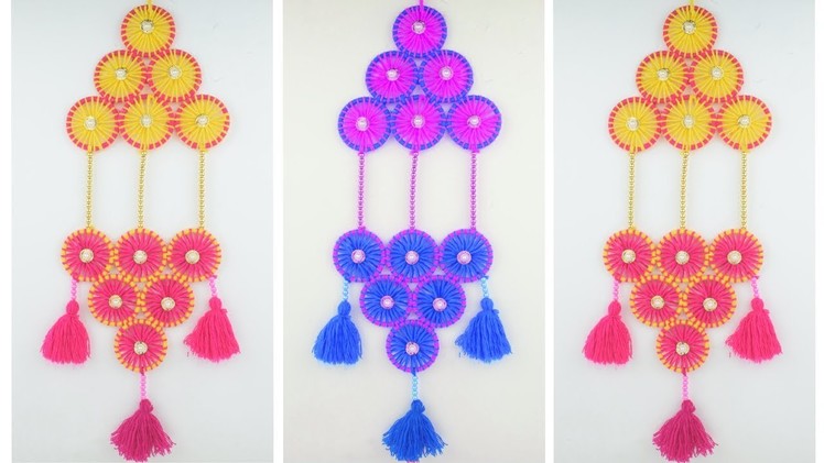 Beaded Wall Hanging With Bangles & Woolen For Home Decor || How to Make Wall Hanging Toran