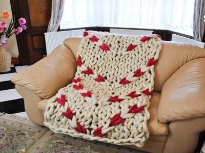 Cable Blanket Hand Knitting