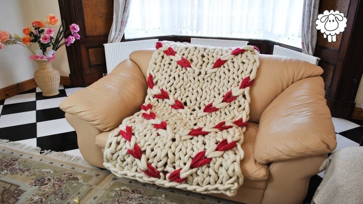 Cable Blanket Hand Knitting