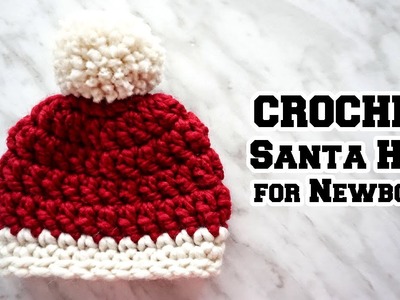 CROCHET SANTA HAT FOR NEWBORN | CJ Design