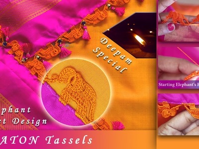 Deepam Special | How to Make Elephant Crochet | Katon Tassels | Tamil