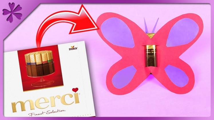 DIY How to make butterfly out of Merci chocolate (ENG Subtitles) - Speed up #529