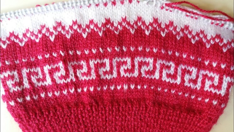 Double colour Knitting design for kids
