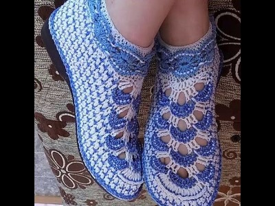 Handmade crochet adult shoes pattern