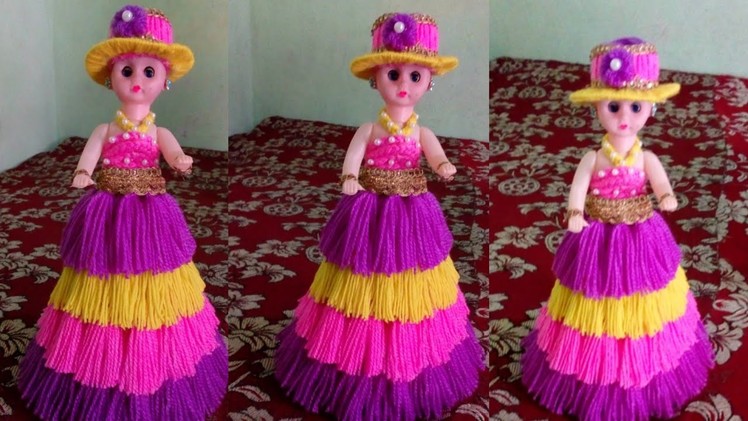 How to a doll decorate using woolen. DIY doll decorations ideas