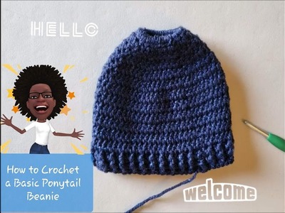 How to Crochet a Basic Ponytail Beanie