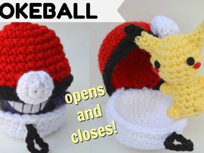 How to crochet a Pokeball that opens and closes! | Pokemon Amigurumi Tutorial