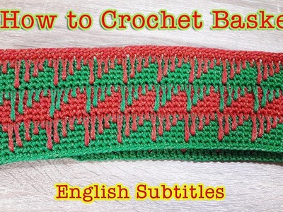 How to crochet Basket PP rope | English subtitles