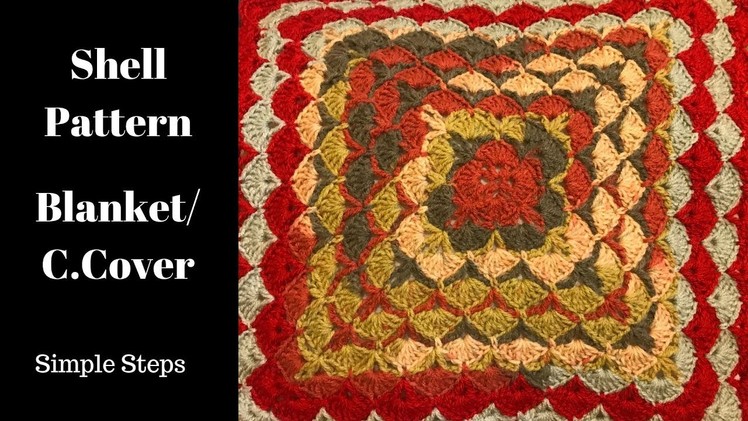 How to crochet Beautiful Shell blanket.Crochet Cushion cover. Crochet Baby blanket