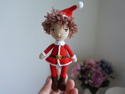 How to crochet Doll boy in santa suite