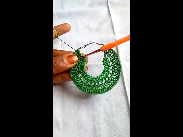 How to crochet hoop earings