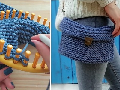 ???? HOW TO KNIT A CLUTCH PURSE.BAG ON ROUND LOOM