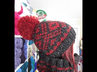 How to knit easy stranded color hat