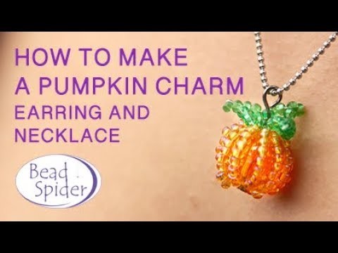 How To Make A Beaded Pumpkin Charm For Halloween.
