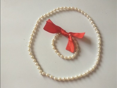 How to Make A Pearl Necklace & Bracelet For Baby Girl - Baby Jewelry - Art with HHS