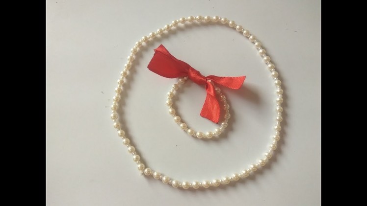 How to Make A Pearl Necklace & Bracelet For Baby Girl - Baby Jewelry - Art with HHS