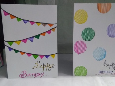 How to make Birthday Card.DIY- Easy Birthday card idea__ using sketch pens only.